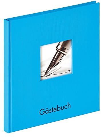 walther design Gästebuch oceanblau 23 x 25 cm mit Cover-Ausstanzung und Prägung, Fun GB-205-U