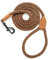 Mile High Life geflochtene Baumwollseilleine mit Leder Tailor Griff und schwerlast Metallverschluss (Dunkelbraun, 120 cm)