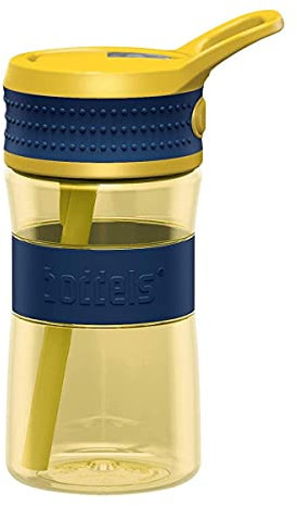 boddels Kinder Trinkflasche mit Strohhalm und rutschfestem Griff | 400 ml | Trinkflasche Kinder auslaufsicher, bruchsicher | Wasserflasche Kindergarten, Schule, Sport | Kindertrinkflasche | BPA-frei