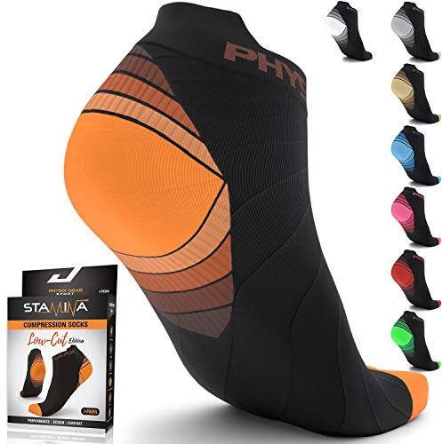 Lot de 2 paires de chaussettes de course à pied de compression (coupe basse) – Meilleures chaussettes d'entraînement pour homme et femme pour endurance, circulation et récupération, chaussettes
