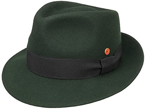Mayser Manuel Bogarthut Fedora Filzhut Herrenhut Ripsband Handmade Made in EU Damen Herren Sommer Winter dunkelgrün 58 cm