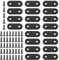 Glarks Set di 20 ganci angolari piatti dritti da 40 mm in metallo nero con giunto per piastra di riparazione con 45 viti per mobili in legno (40 x 2 mm)