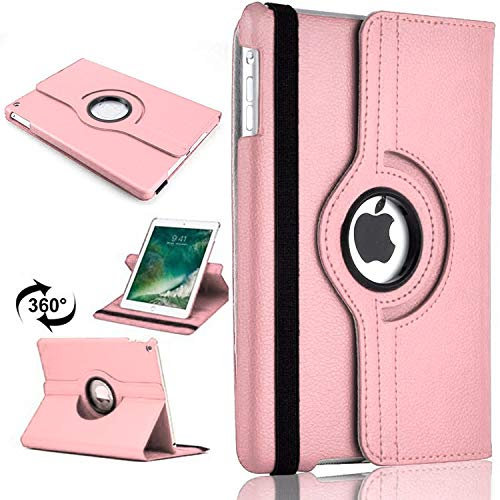 360 - Funda para iPad Mini 1/2/3 (piel sintética, función atril), color rosa