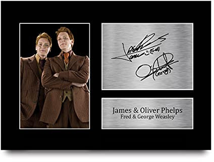 HWC Trading A4 James & Oliver Phelps Harry Potter Fred & George Weasley Geschenke gedrucktes signiertes Autogramm Bild für Film-Fans