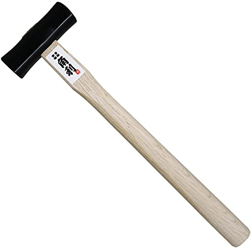 KAKURI Martillo cincelador japonés para carpintería de 375 g, para cincel, avión, clavos, acero al carbono japonés resistente, cabeza redonda, negro, fabricado en Japón