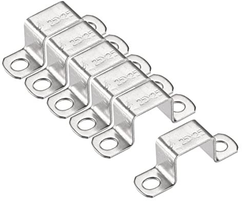 sourcing map Lot de 6 équerres de connexion en forme de U 22 x 27 mm en acier inoxydable 304 pour porte fermée