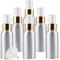 ZEOABSY 6 Pieces Empty 100ml Silver Aluminium Spray Bottle Refillable Aluminum Bottles with Gold/White Fine Mist Sprayer Metal Spray Bottles for Perfume Hair Garden Travel, Funnel