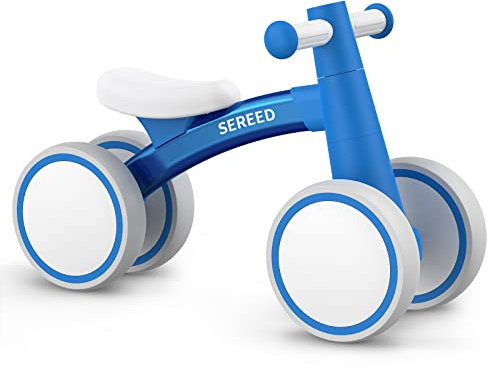 SEREED Kinder Laufrad ab 1 Jahr, Lauflernrad Spielzeug für 12-24 Monate Baby, Erstes Fahrrad ohne Pedal mit 4 Rädern für Jungen und Mädchen, Kleinkinder Erste Geburtstag Geschenk