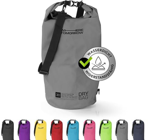 #DoYourOutdoor Where Tomorrow Dry Bag Tasche 10L grau | Wasserdichter Rucksack | Wasserfester Beutel & Packsack | Drybag ideal für Boot, Kajak, Angeln und Camping