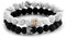 SteinLiebe Partner Armband Set King & Queen Anhänger, Perle Krone Marmor Optik Stein Liebe Geschenk Valentinstag