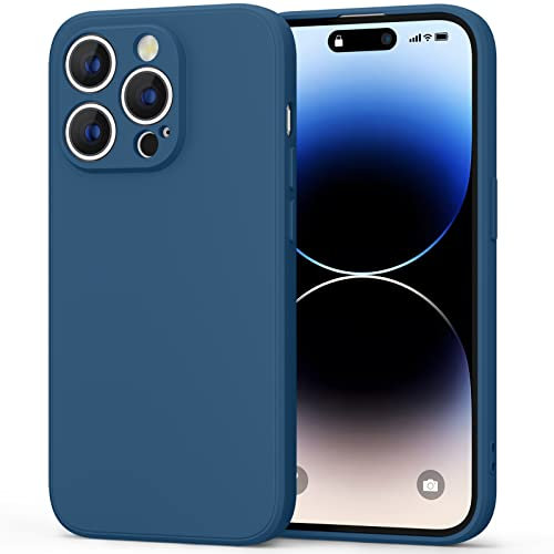 AK Custodia per iPhone 14 PRO Cover in Silicone Liquido Ultra Sottile con Rivestimento in Morbido Tessuto in Microfibra, Custodia Protettiva Completa per iPhone 14 PRO 6.1 Pollici