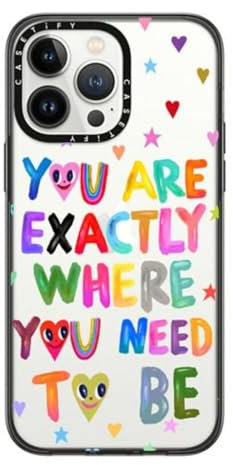 CASETiFY Kompakte Schutzhülle für iPhone 14 Pro Max [2 x Falltest in Militärqualität/1,2 m Fallschutz] – Sie sind genau – Transparentes Schwarz