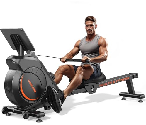 YOSUDA Magnetic Rowing Machine 350 LB Weight Capacity - Rower Machine for Home Use with LCD Monitor, Tablet Holder and Comfortable Seat Cushion-New Version