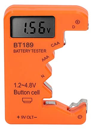 Testeur de Batterie Universel, Testeur de Piles à Écran LCD Vérificateur de Batterie Testeur de Capacité de Batterie Numérique Analyseur de Petites Piles pour AA AAA 6F22 (Orange)