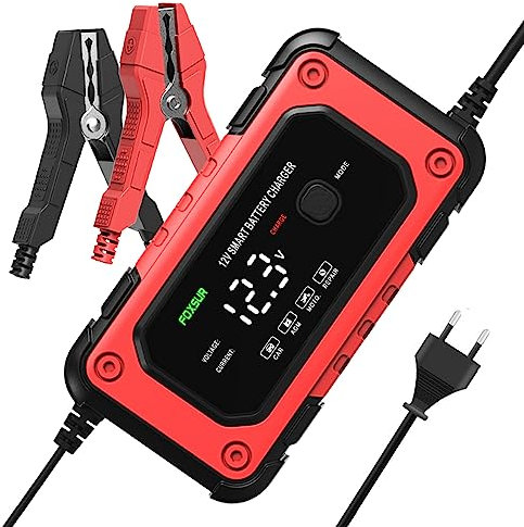 Chargeur de Batterie Intelligent pour Voiture et Moto 12V 6A, Mainteneur de Batterie Automatique pour Voiture Moto Camion