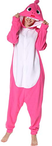 Focupaja Requin Adulte Onesie Pyjama Animal Cosplay Costume Halloween Noël Combinaison Vêtements de Nuit pour Femmes et Hommes