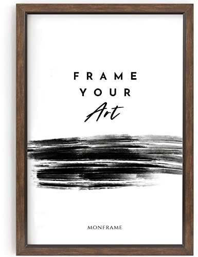 Monframe Bilderrahmen Bellevue - 61x91,5 cm - Nussbaum - Posterrahmen mit Acrylglas - MDF Holz Rahmen