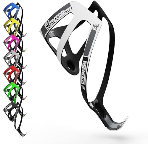 IMPALAPRO Fahrrad Flaschenhalter Carbon 3K Ultralight (18g) – Trinkflaschenhalterung Mountainbike Mit Sicherem Halt Auf Ruppigem Terrain – Flaschenhalter Carbon Rennrad - Flaschenhalter Rad (Weiß)