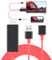 Tsemy Câble Adaptateur HDMI vers USB, câble Dongle Femelle vers HDMI mâle HDTV pour téléphone Android OS vers écran TV projecteur (Rouge)