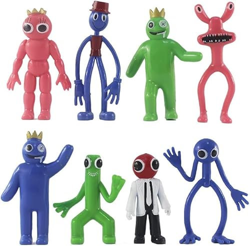 8 Stück Rainbow Friends Figuren, PVC Beliebtes Spiel Rainbow Friends Action Figur Statue Mini Modell Cake Toppers Sammlerstücke Ornamente, 8-11cm
