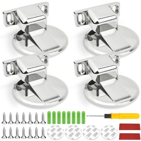 cersaty® 4 Stk Türstopper, Magnetisch Türstopper Boden mit Klebeband Schrauben und Schraubendreher für Büros,Schlafzimmern,Holztüren Metalltüren Door Stopper