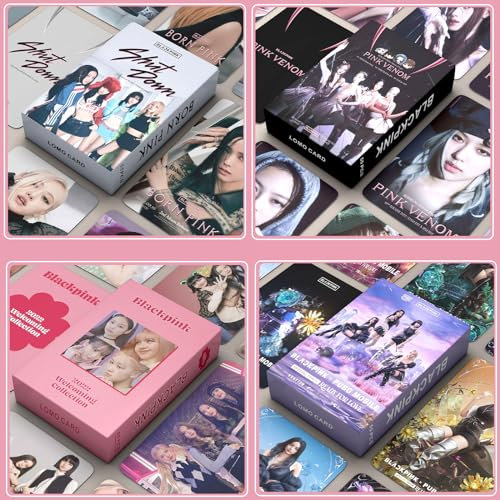 WKxinxuan Blackpink Photocards pink Postkartenfoto, 4 Kartons/220 Blatt Blackpink Photocards Merch, 6.8 * 5.7cm Blackpink Neues Album Poster Set ideal zum Sammeln und Dekorieren eines Raumes für Fans