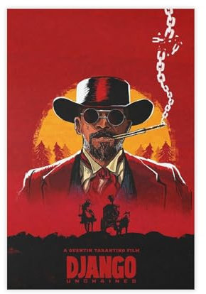 Django Unchained – Quentin Tarantino – klassisches Poster auf Leinwand, Poster, Wandkunst, Dekor, Bild, Gemälde für Wohnzimmer, Schlafzimmer, Dekoration, ungerahmt, 30 x 45 cm