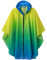 Regenponcho Damen Herren Wasserdichte, Regencape mit Kapuze Reißverschluss, Regenmantel Damen Wiederverwendbar, Regenponcho Fahrrad Wandern, Regenjacke Damen Leicht Farbverlauf Gelb-blau