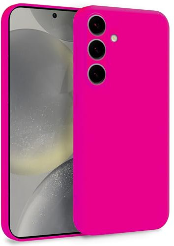 MyGadget Hülle für Samsung Galaxy S24 - Zweilagige Handyhülle mit Kameraschutz - Cover mit Innenfutter & Silikon außen - Magenta Rot