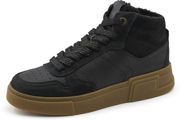 Paul Green Damen Hightop-Pauls mit Wechselfußbett, Frauen High-Top Sneaker,Warm gefüttert,straßenschuhe,Strassenschuhe,Schwarz (Black),41 EU / 7.5 UK
