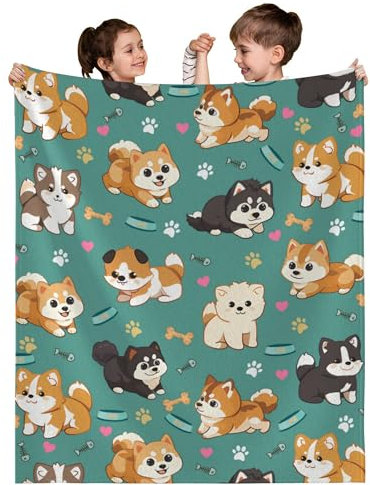 Luogort Geschenk für Hundebesitzer Hundeliebhaber, Decke mit Hundemotiv Hundedecke Geschenk Hund Geburtstag, Geschenk für Hundemama Hundepapa,Fleecedecke kuscheldecke 130x150
