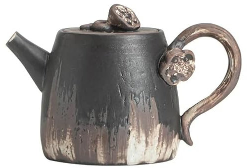 Salt and Pepper Shakers Relief Handle Tea Pot Stoneware Retro Kung Fu Tea Teaware Handmade Teapot Hand Ewer Teapot Tea Infuser Tea Kettle Pepper Grinder