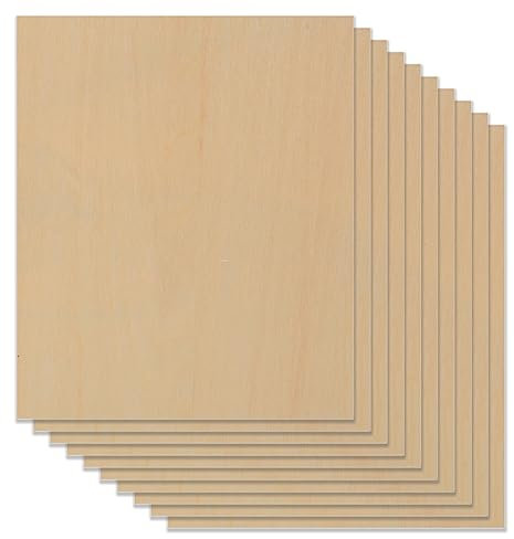 Candeon Linden Lot de 10 panneaux de contreplaqué A3 en tilleul, 400 x 300 x 3 mm (+/- 0,2 mm), bois non traité, pour scie à chantourner et pyrogravure, découpe au laser