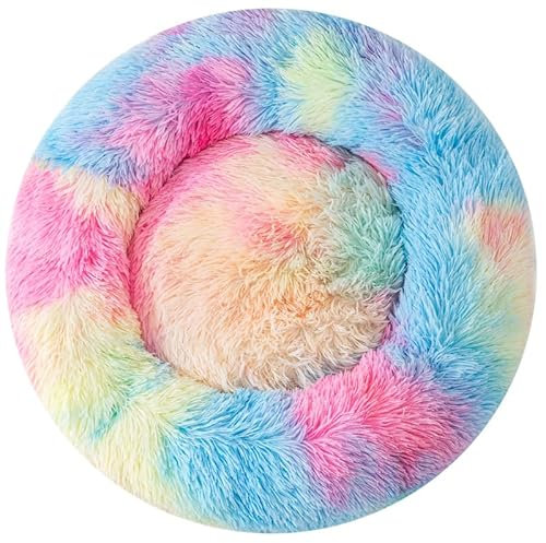 Fhodigogo Cat Bed Small Dog Bed Rabbit Pillow Warm sleeping bag Round Dog Pillow Cat Couch Bunny Bed Doughnut Pet Sofa Round For Within 3Kg Pet