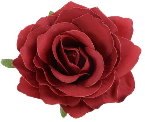 M METERXITY Pince à Cheveux en Forme de Rose, Épingle à Cheveux en Tissu Floral de 4,33 Pouces pour Mariage/Accessoires de Cheveux pour Coiffure [11 cm, Rouge Foncé]