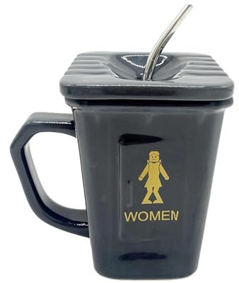 Tazza Della Spazzatura Con Coperchio - Tazza Da Caffè Con Coperchio, Nuova Tazza Da Caffè In Ceramica Da 450 Ml | Tazza Per Cestino Con Coperchio A Forma Di WC, Tazza Da Caffè Multifunzione Per Amici,