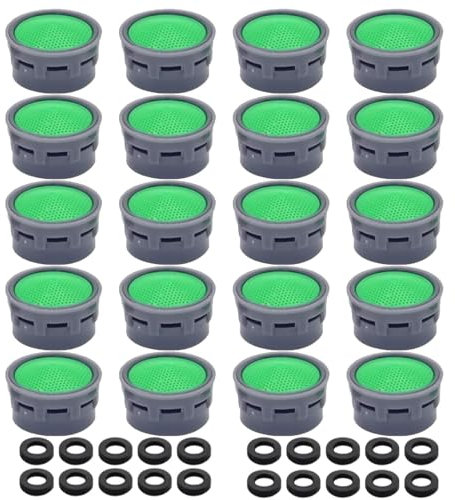 LMOGWL 20 pezzi Filtro rubinetto con 20 guarnizioni, aeratore rubinetto, spina filtro acqua del rubinetto, accessori bagno, parti di ricambio del rubinetto, adatto per bagni e cucine