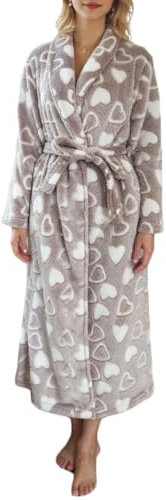 Zukmuk Donne Vestaglia Accappatoio Flanella Accappatoio per Hotel Spa Partito Accappatoio Kimono Pigiama per Donna Invernale Caldo (Grigio, M)