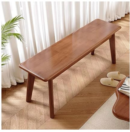 Sitzbank Holzsitzbank für den Eingangsbereich, Esstischbank im Landhausstil, Holzbank, Innenbank am Fußende des Bettes für Schlafzimmer, schmale Nudelbank, für Esszimmer, Wohnzimmer, Flur(Walnut,Lengt