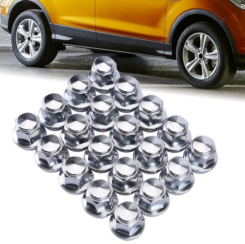 20PCS Radmutter Verchromt M12x1.5 Kompatibel für Ford B-Max C-Max II Ecosport Fiesta 6 7 Focus 3 Mondeo V Radmuttern Alufelge Radschrauben SW19 60°, 46708 5114407 12657, 45139, 29001