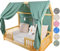 YellowNest Hausbett Himmel (2er Pack) - 100% Baumwolle - Betthimmel Hausbett aus Musselin (2er Pack) - Himmelbett Vorhänge für Bett 80x160 & 90x190 & 140x200 cm (Eucalyptus, 130 x 320 (2er-Set))