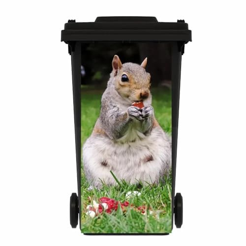 KFMON 2Pieces Animals Dustbin Stickers, Multi-Size Self Adhesive Wheelie Bin Stickers, Waterproof Bin Decal, for Garden Outdoor, Wall Decoration