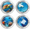 Cruise Door Magnets Decorations, 4PCS Porthole Sea Animals Cruise Magnets, Cruising Essentials Reusable Magnetic Ship Cabin Door Signs Fridge Decor