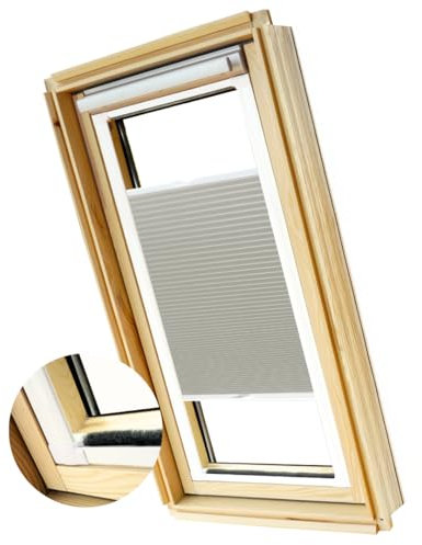 Home-Vision® Dachfenster KassettenPlissee ohne Bohren zum Kleben Plissee mit schiene (SK08 für Grau)
