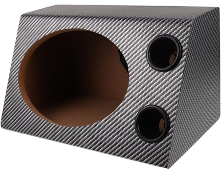 Vaguelly PVC Veneer Trapezoidal Car Audio Enclosure Box for Vehicle Subwoofer with Noise Reduction Enhanced Bass Precision Fit Compatibility for Home and Car Sound Systems