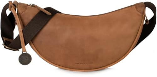 Marc Peter® Crossbody Moon Bag | Halbmond Handtasche aus Leder | Stylische Umhängetasche mit verstellbarem Gurt | Schultertaschen für Damen