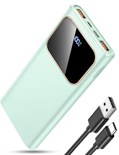 Power Bank Fast Charging 10000mAh, Slim Portable Charger for iPhone Samsung | 22.5W PD 3.0 & QC 4.0, USB-C Input and Output, LED Battery Display, Charges 3 Devices At Once, Ideal For Travel