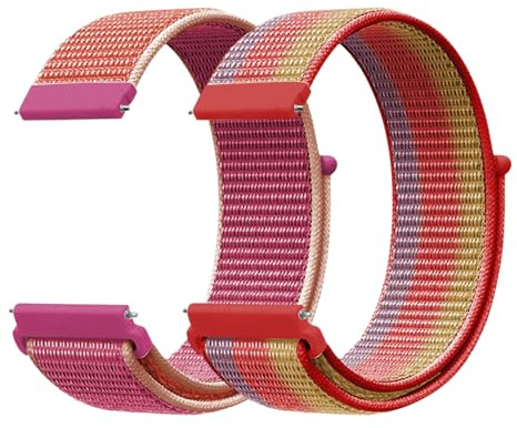 Carneedi 2 pulseras infantiles de nailon de 20 mm, pulseras de reloj inteligente para niños, cierre de, correas de repuesto ajustables para niñas y niños