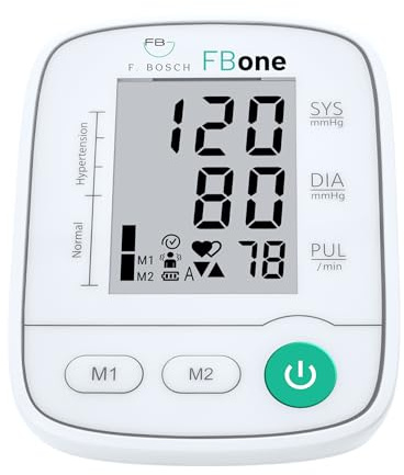 F.Bosch Oberarm-Blutdruckmessgerät | Klinisch validiert BIHS & StrideBP | Arrhythmieerkennung | Manschettensitzkontrolle | Universal-Manschette 22–42 cm
