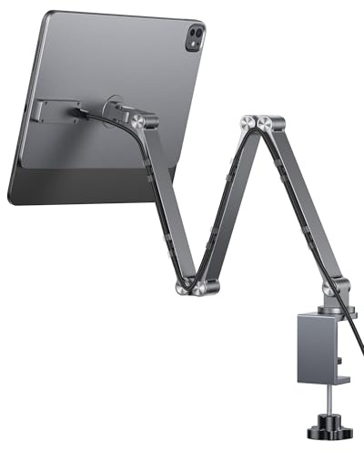 LULULOOK Support magnétique de charge de câble pour iPad Pro 13 M5/M4 uniquement, support pliable à 360° en aluminium pour iPad Pro, charge sans fil 18 W avec câble de charge USB-C de 2 m